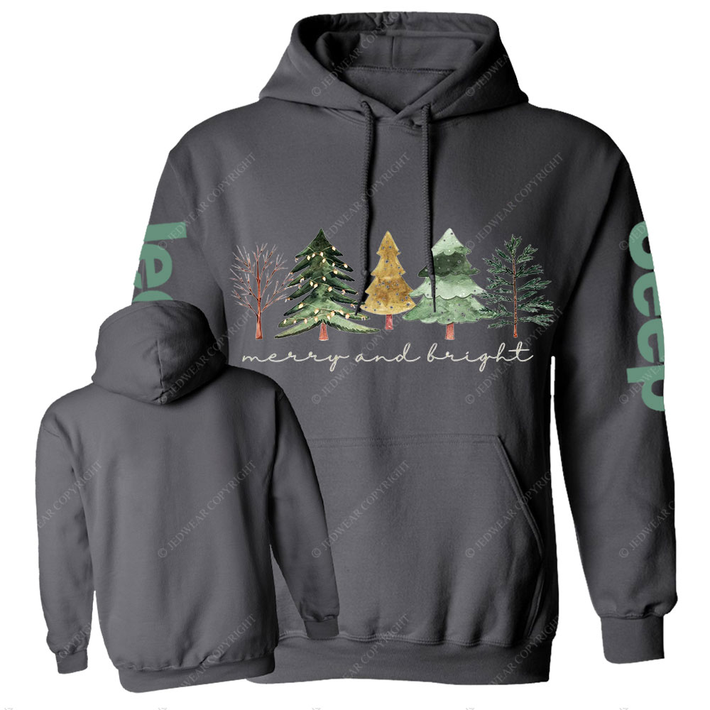 Merry and Bright Trees Jpmas Men Casual Hoodie