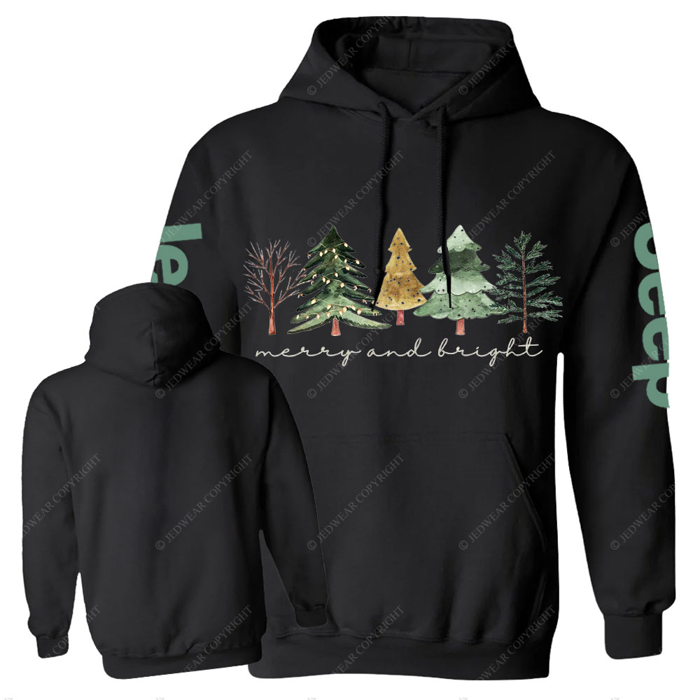 Merry and Bright Trees Jpmas Men Casual Hoodie