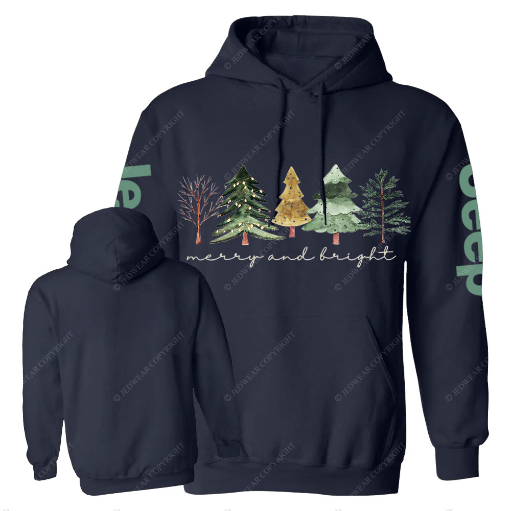 Merry and Bright Trees Jpmas Men Casual Hoodie