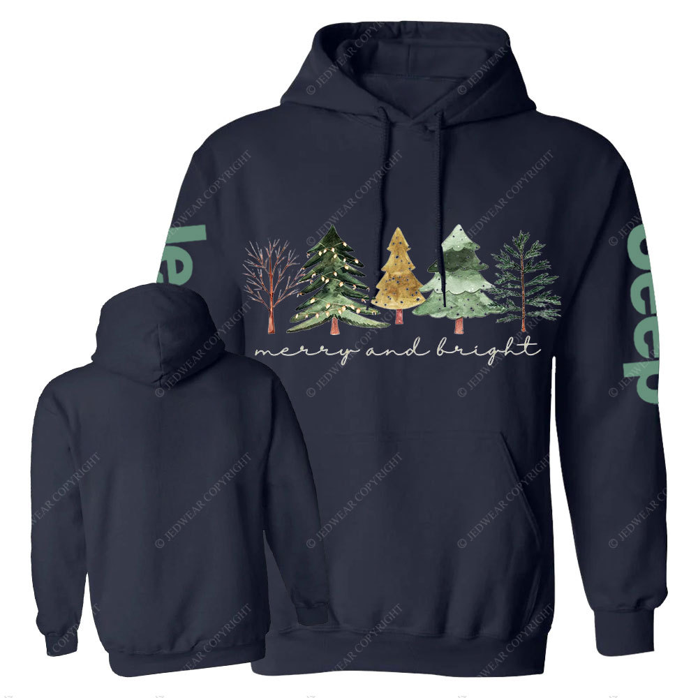 Merry and Bright Trees Jpmas Men Casual Hoodie