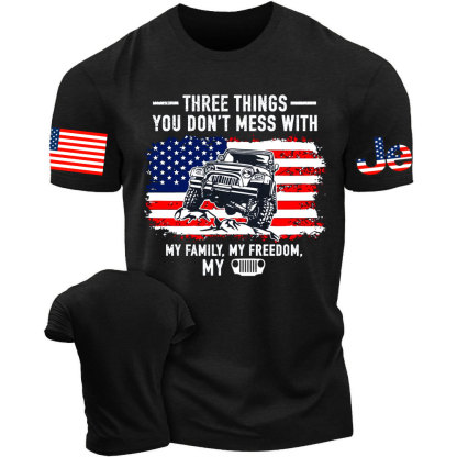 Three Things You Don't Mess With, My Family, My Freedom, My Jp Men's Tshirt
