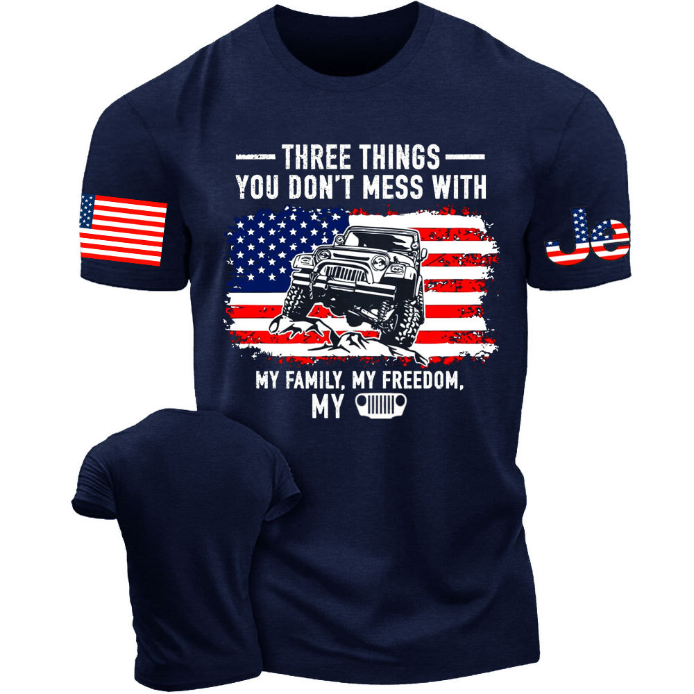 Three Things You Don't Mess With, My Family, My Freedom, My Jp Men's Tshirt