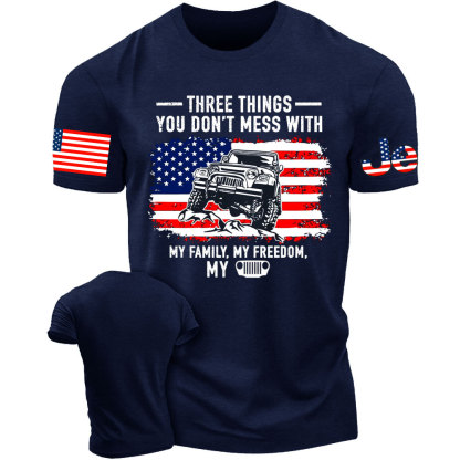 Three Things You Don't Mess With, My Family, My Freedom, My Jp Men's Tshirt