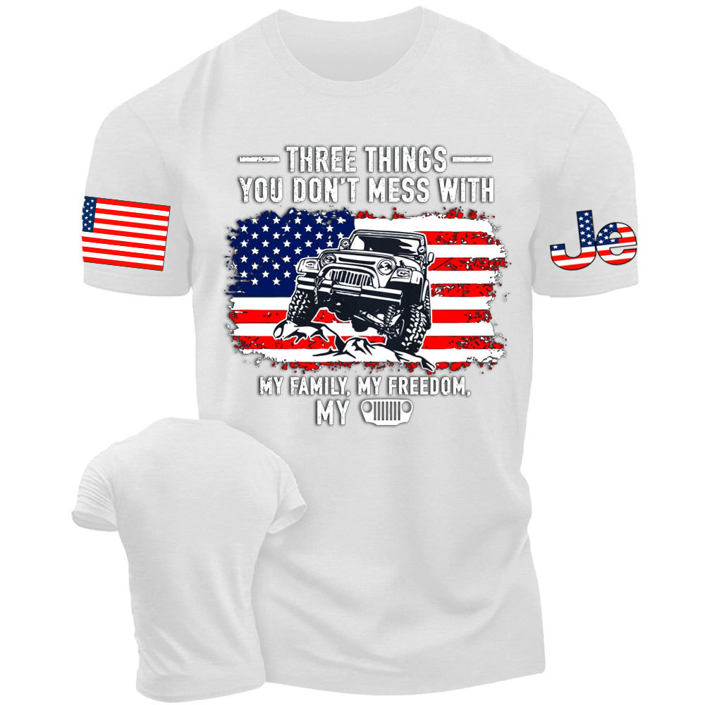 Three Things You Don't Mess With, My Family, My Freedom, My Jp Men's Tshirt