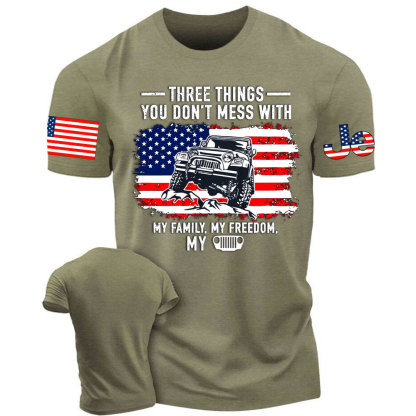 Three Things You Don't Mess With, My Family, My Freedom, My Jp Men's Tshirt