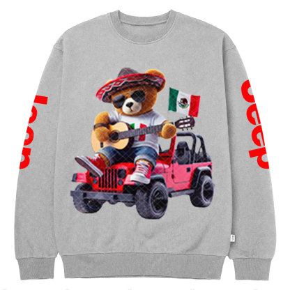 Hip Hop Mexican Bear Jp Boy Crew Neck Sweatshirt
