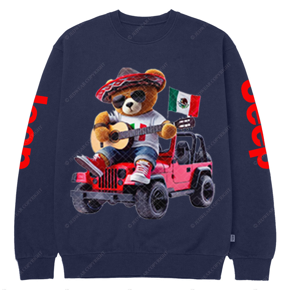 Hip Hop Mexican Bear Jp Boy Crew Neck Sweatshirt