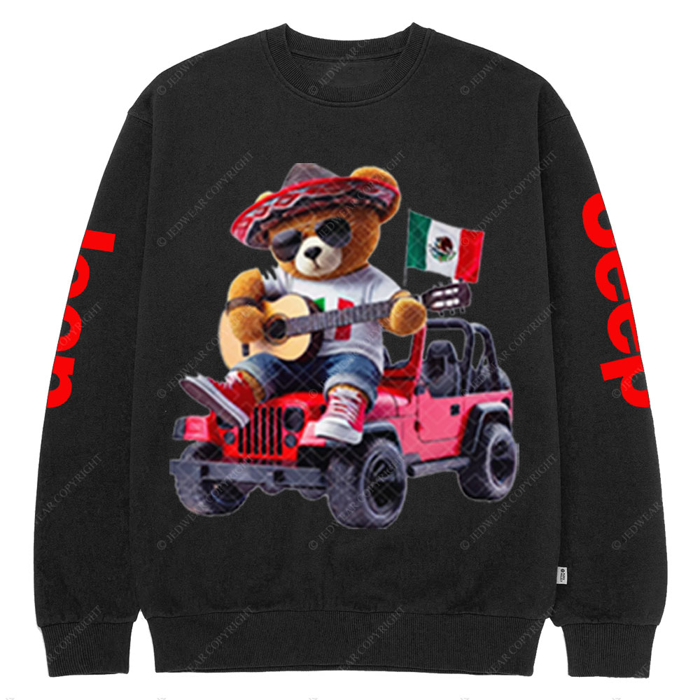Hip Hop Mexican Bear Jp Boy Crew Neck Sweatshirt