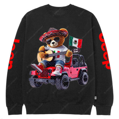 Hip Hop Mexican Bear Jp Boy Crew Neck Sweatshirt