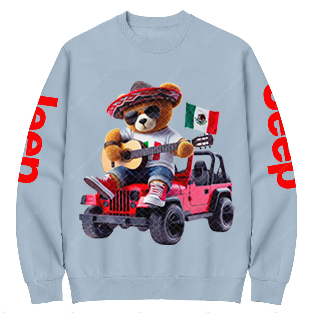 Hip Hop Mexican Bear Jp Boy Crew Neck Sweatshirt