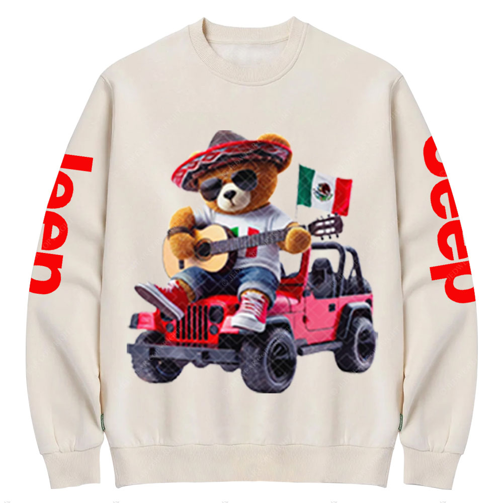 Hip Hop Mexican Bear Jp Boy Crew Neck Sweatshirt