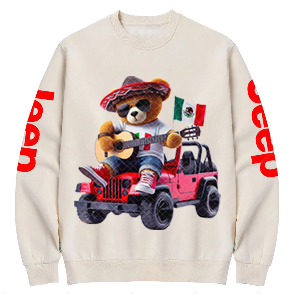 Hip Hop Mexican Bear Jp Boy Crew Neck Sweatshirt