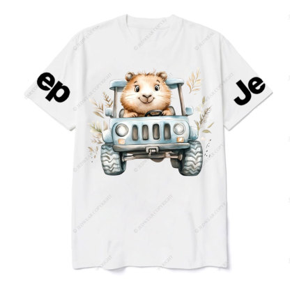 Guinea Pig Drives a Blue Jp T-Shirt