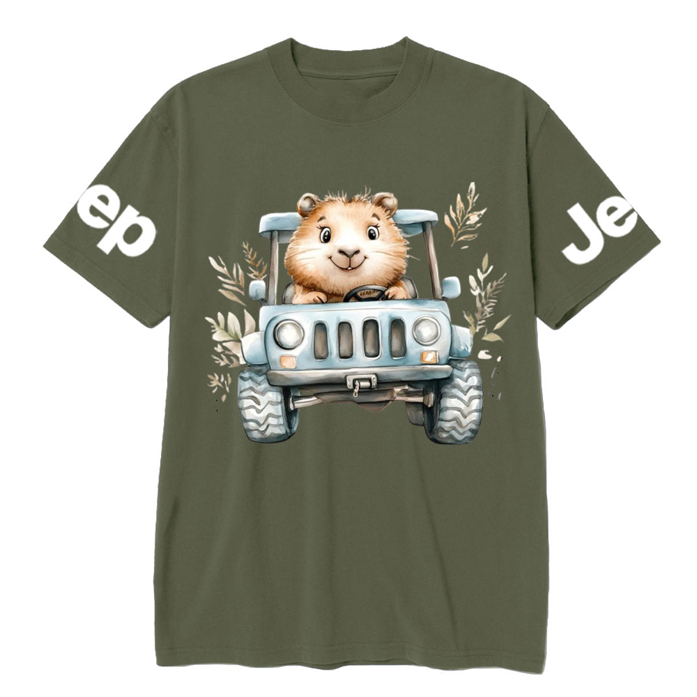 Guinea Pig Drives a Blue Jp T-Shirt