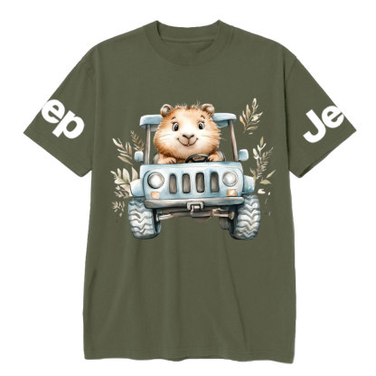 Guinea Pig Drives a Blue Jp T-Shirt