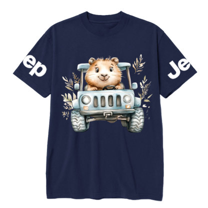 Guinea Pig Drives a Blue Jp T-Shirt