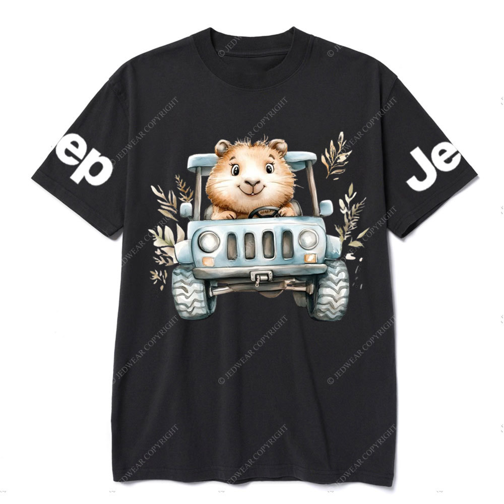 Guinea Pig Drives a Blue Jp T-Shirt