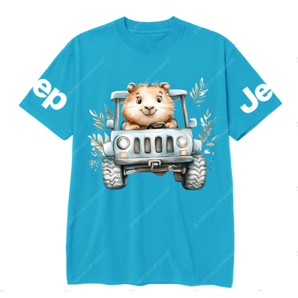 Guinea Pig Drives a Blue Jp T-Shirt