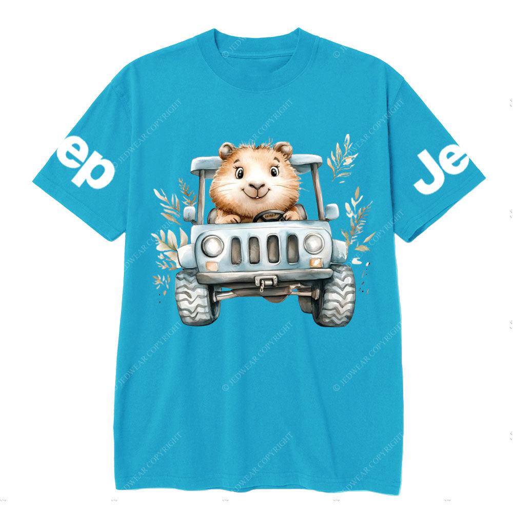 Guinea Pig Drives a Blue Jp T-Shirt