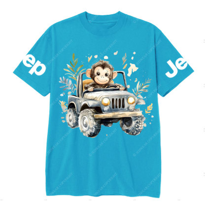 Cute Monkey Drives a Jp T-Shirt