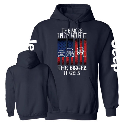 The more I Play with It the Bigger it Gets USA Flag Jp Casual Hoodie