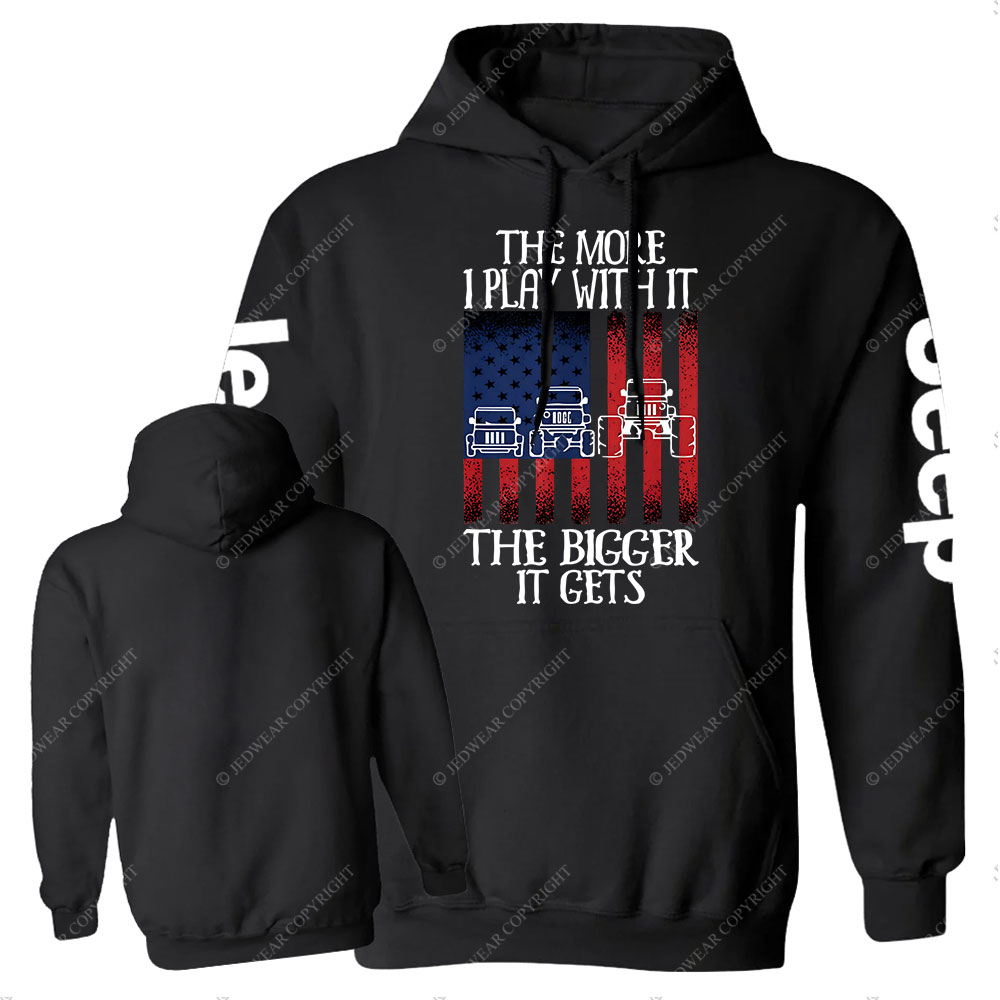 The more I Play with It the Bigger it Gets USA Flag Jp Casual Hoodie