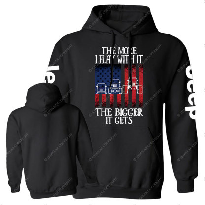 The more I Play with It the Bigger it Gets USA Flag Jp Casual Hoodie