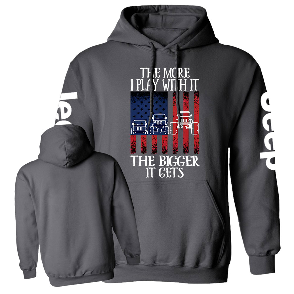 The more I Play with It the Bigger it Gets USA Flag Jp Casual Hoodie