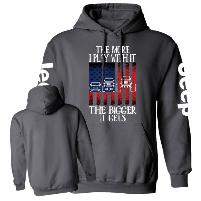 The more I Play with It the Bigger it Gets USA Flag Jp Casual Hoodie