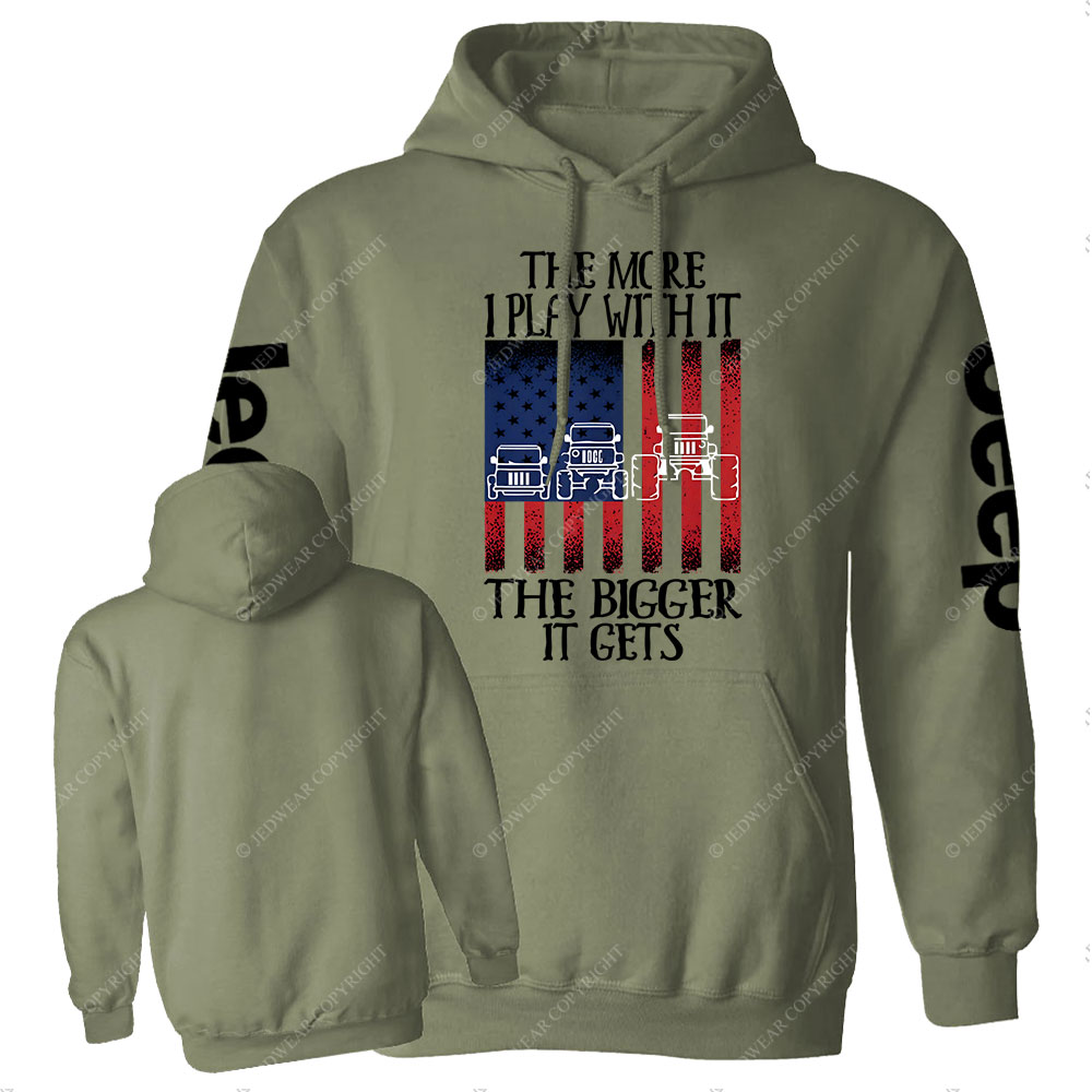 The more I Play with It the Bigger it Gets USA Flag Jp Casual Hoodie