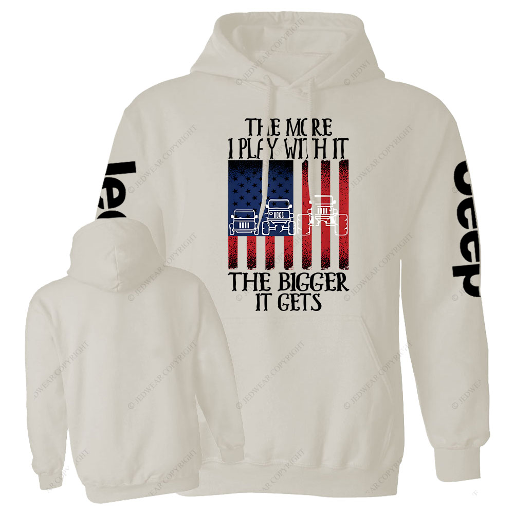 The more I Play with It the Bigger it Gets USA Flag Jp Casual Hoodie