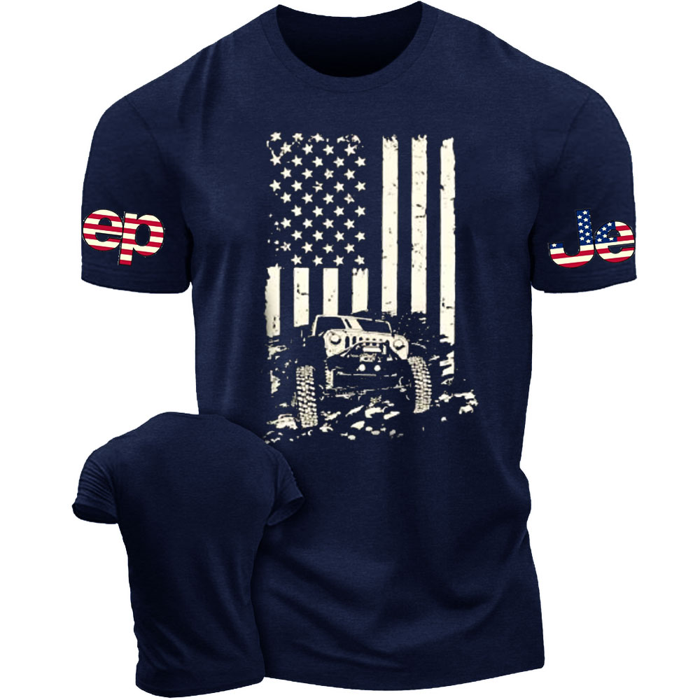 Complete Offroad American Flag Jp Men's Tshirt