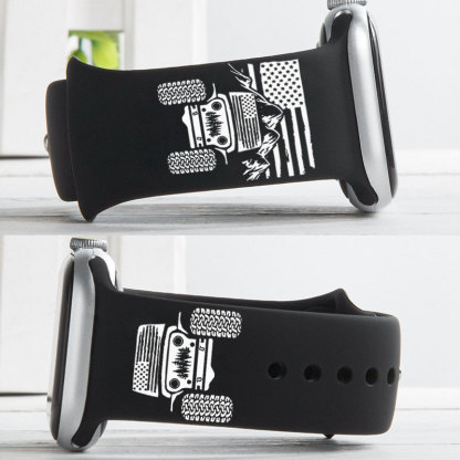 Jp American Flag Mountains Watch Band