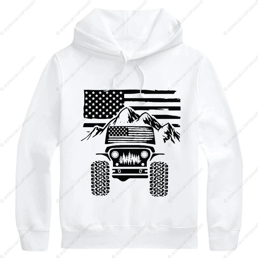 Jp American Flag Mountains Oversized Hoodie