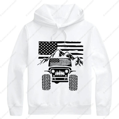 Jp American Flag Mountains Oversized Hoodie