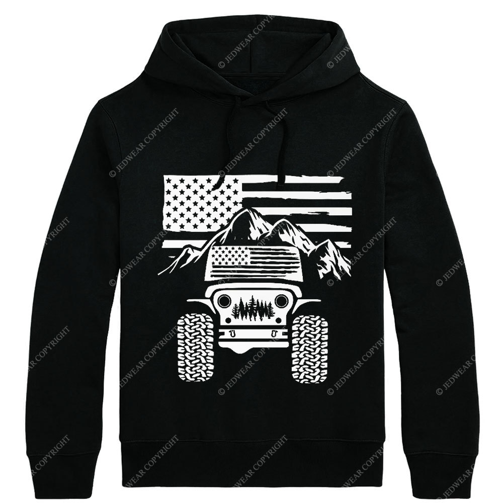 Jp American Flag Mountains Oversized Hoodie