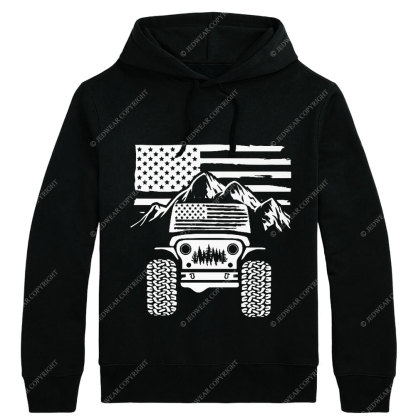 Jp American Flag Mountains Oversized Hoodie
