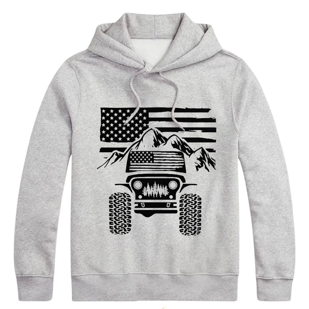 Jp American Flag Mountains Oversized Hoodie