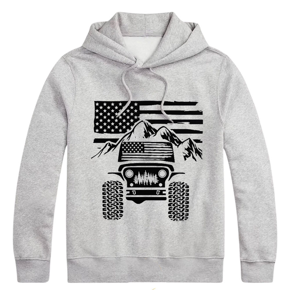 Jp American Flag Mountains Oversized Hoodie
