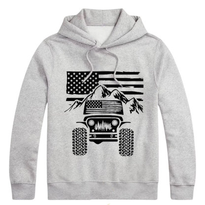 Jp American Flag Mountains Oversized Hoodie
