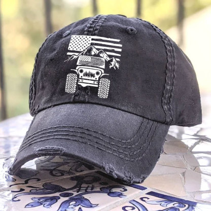 Jp American Flag Mountains Baseball Cap