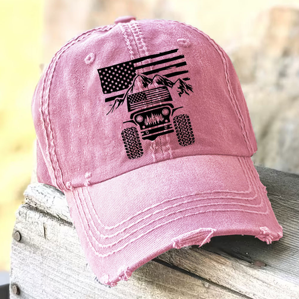 Jp American Flag Mountains Baseball Cap