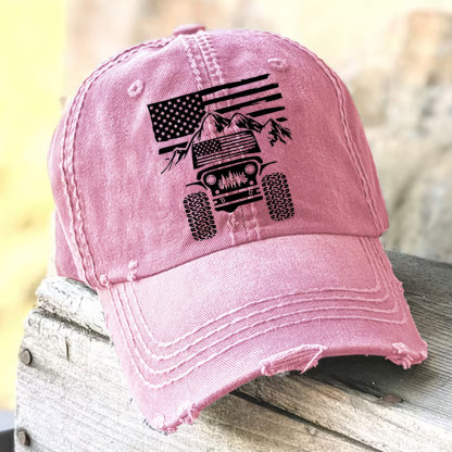 Jp American Flag Mountains Baseball Cap