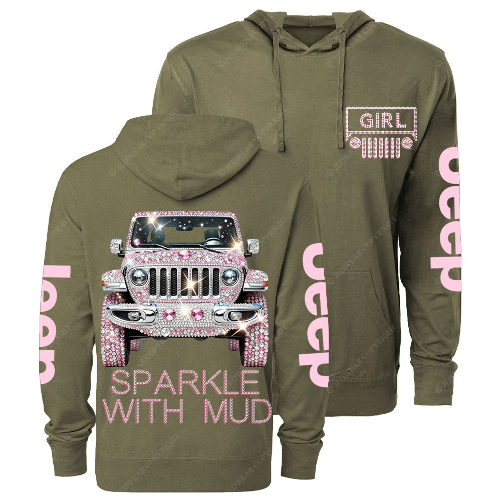 Sparkle with Mud Diamond Jp Girl Oversized Lightweight Hoodie