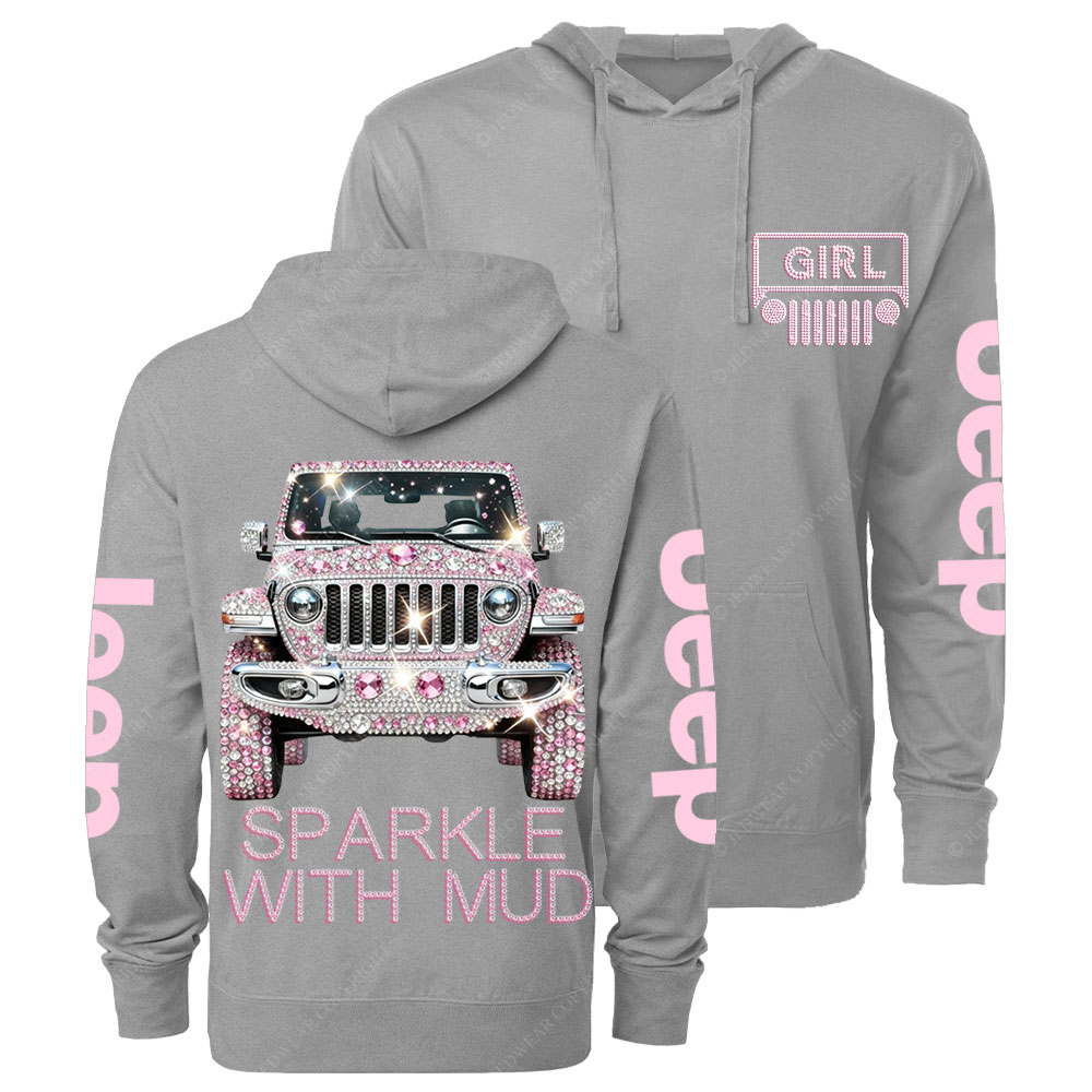 Sparkle with Mud Diamond Jp Girl Oversized Lightweight Hoodie
