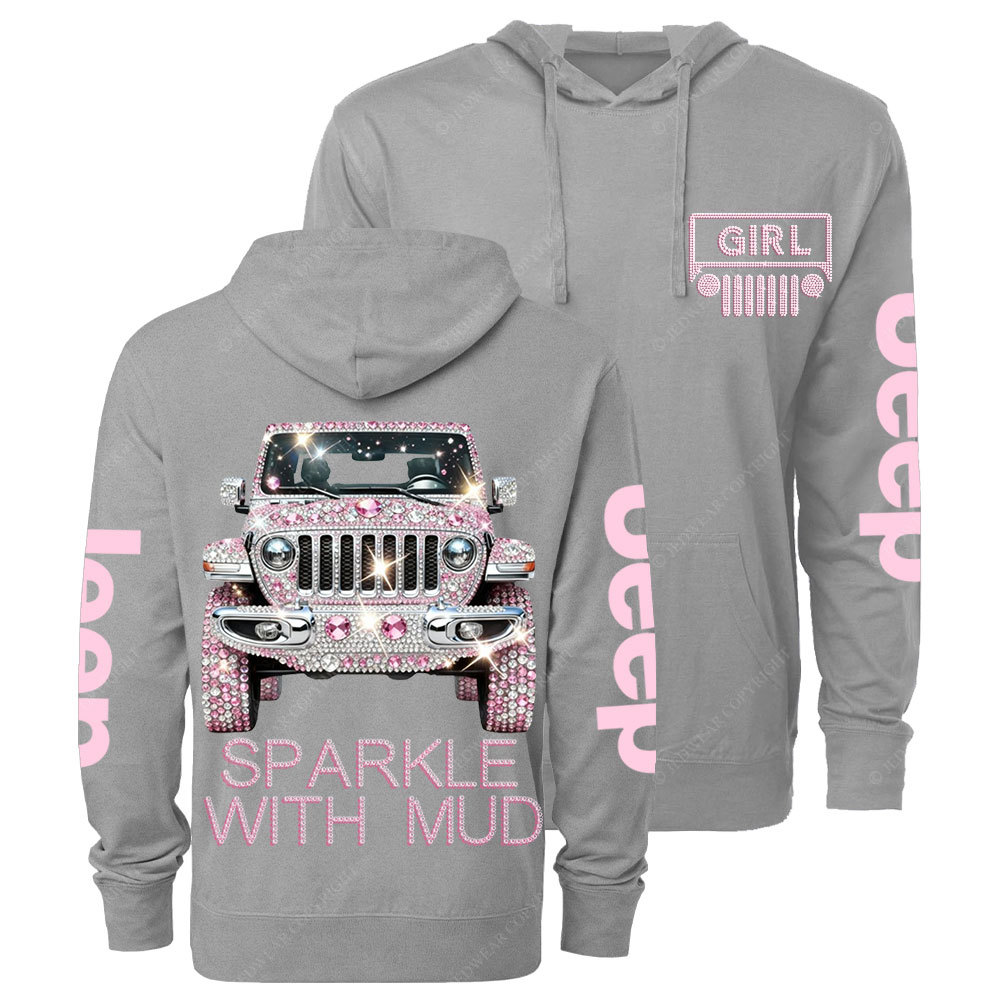 Sparkle with Mud Diamond Jp Girl Oversized Lightweight Hoodie