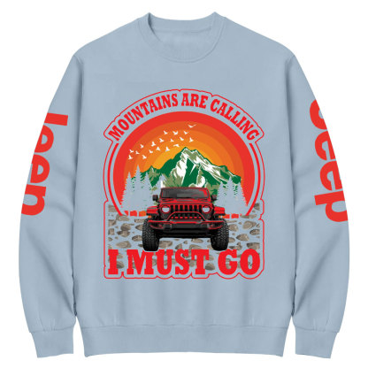 Mountains Calling Jp Adventure Red Forest Crew Neck Sweatshirt