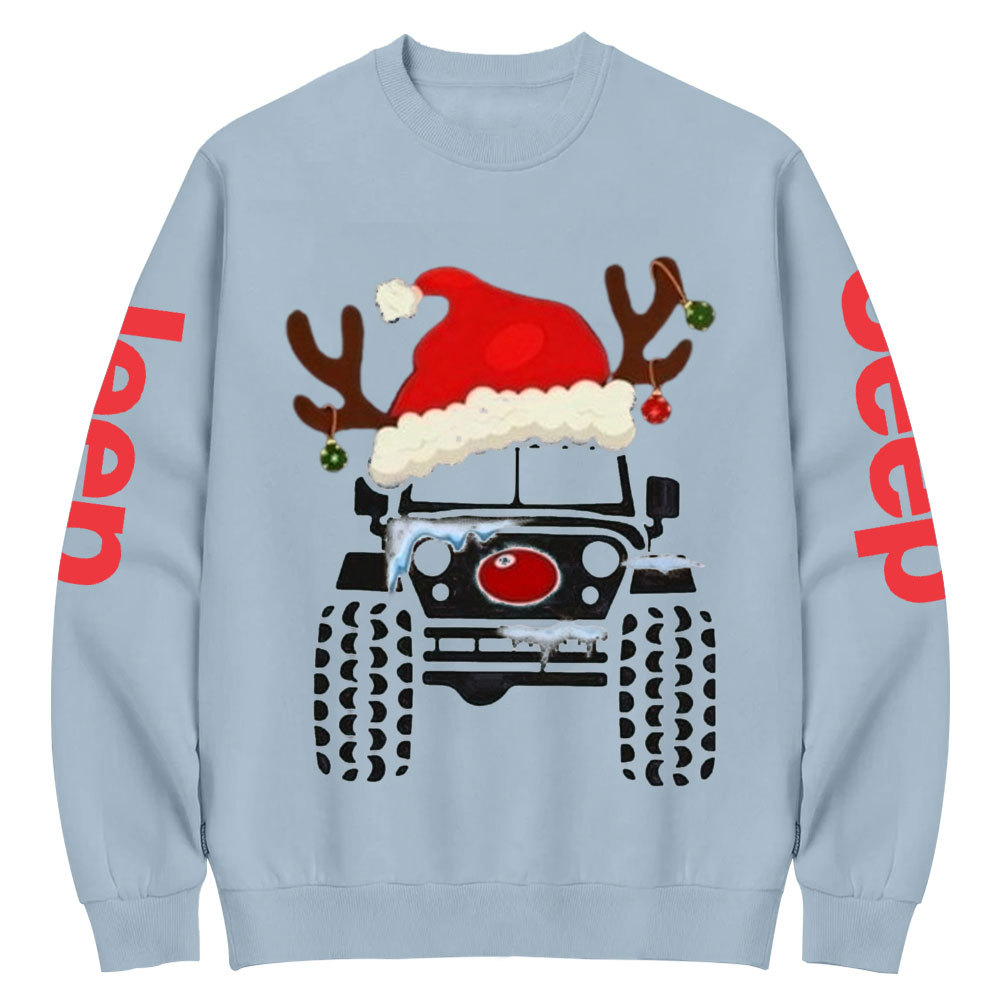 Truck Snow Hat Christmas Jp Crew Neck Sweatshirt