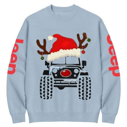 Truck Snow Hat Christmas Jp Crew Neck Sweatshirt
