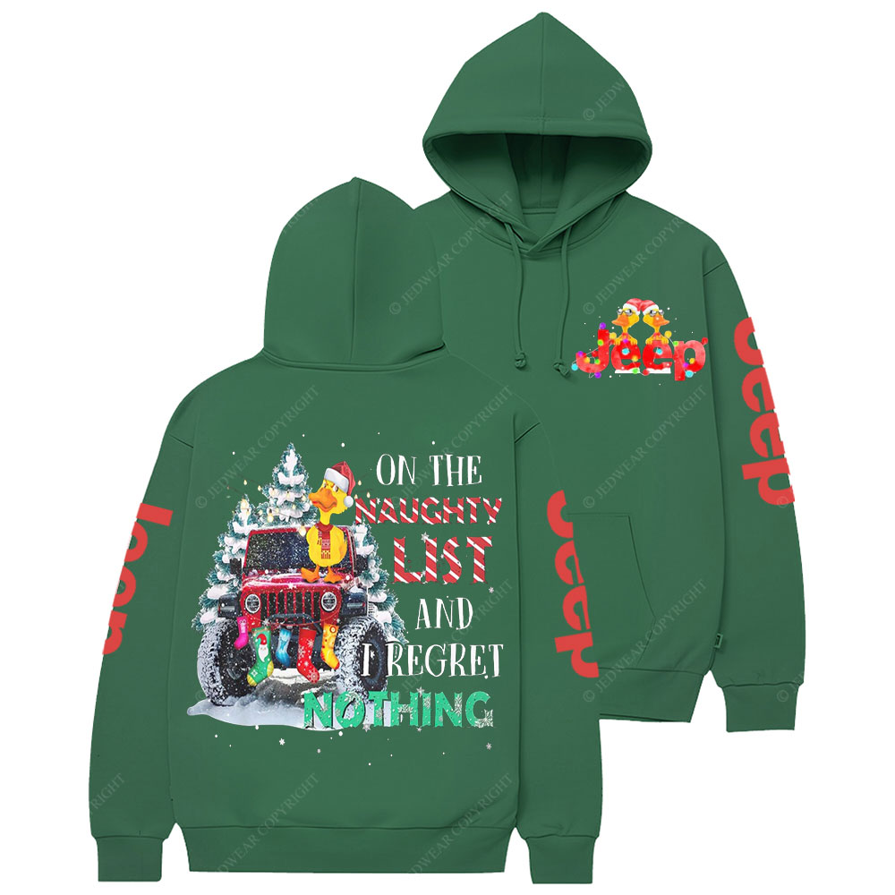 On The Naughty List Jp Duck Christmas Casual Hoodie